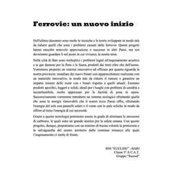 Ferrovie: un nuovo inizio